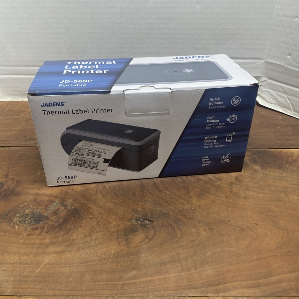 JADENS C10 JD-568P Portable Thermal Label Printer Cordless 4x6 Shipping Label